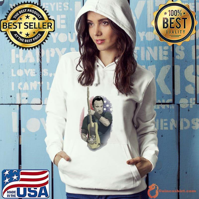 Original Bruce Springsteen Guitar America Flag Shirt