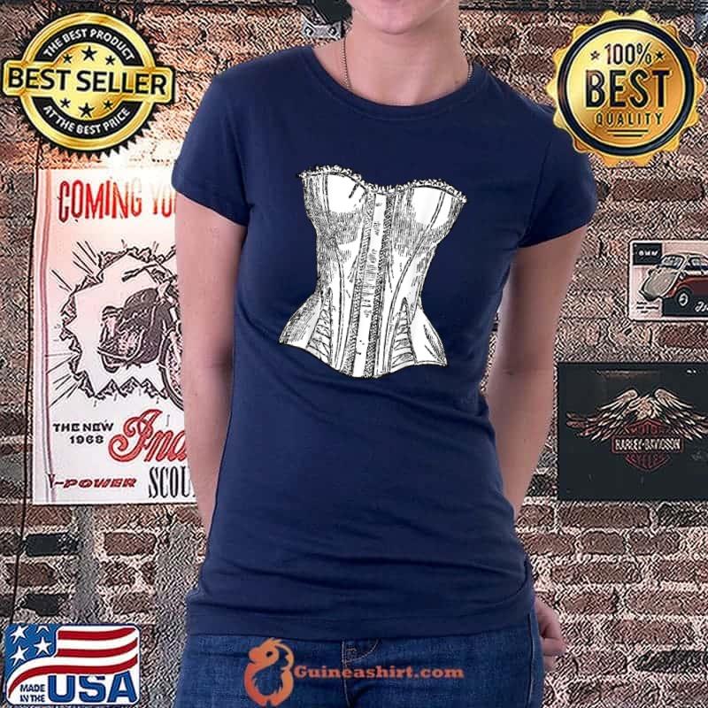 Original Corset Vintage Style Black and White Illustration T Shirt