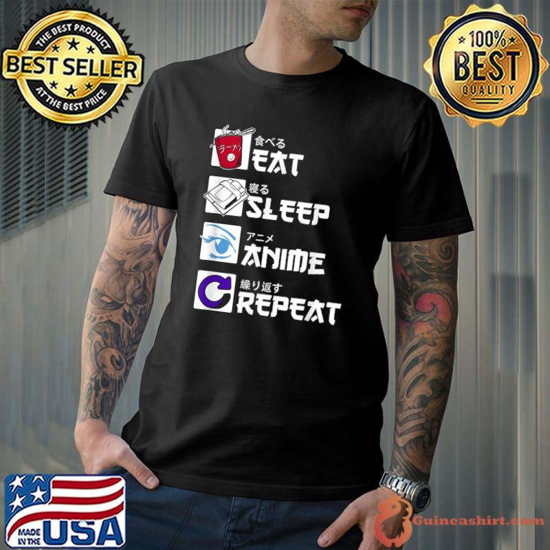 Original Eat Sleep Anime Repeat Shirt, Anime Manga Shirts Gifts T-Shirt