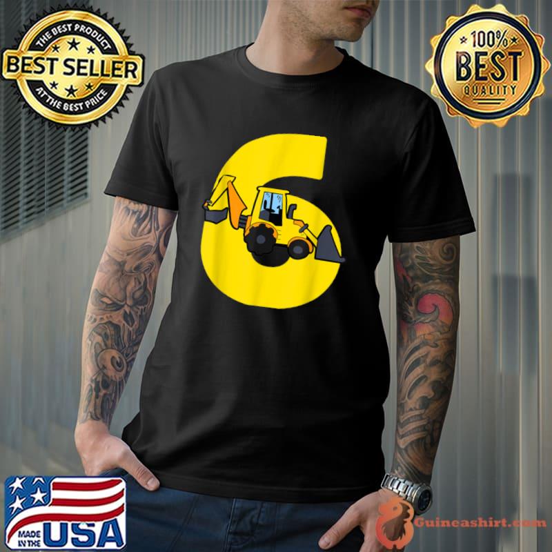 Original Excavator Kids 6th Birthday Present 6 Years Toddler T Shirt Unisex