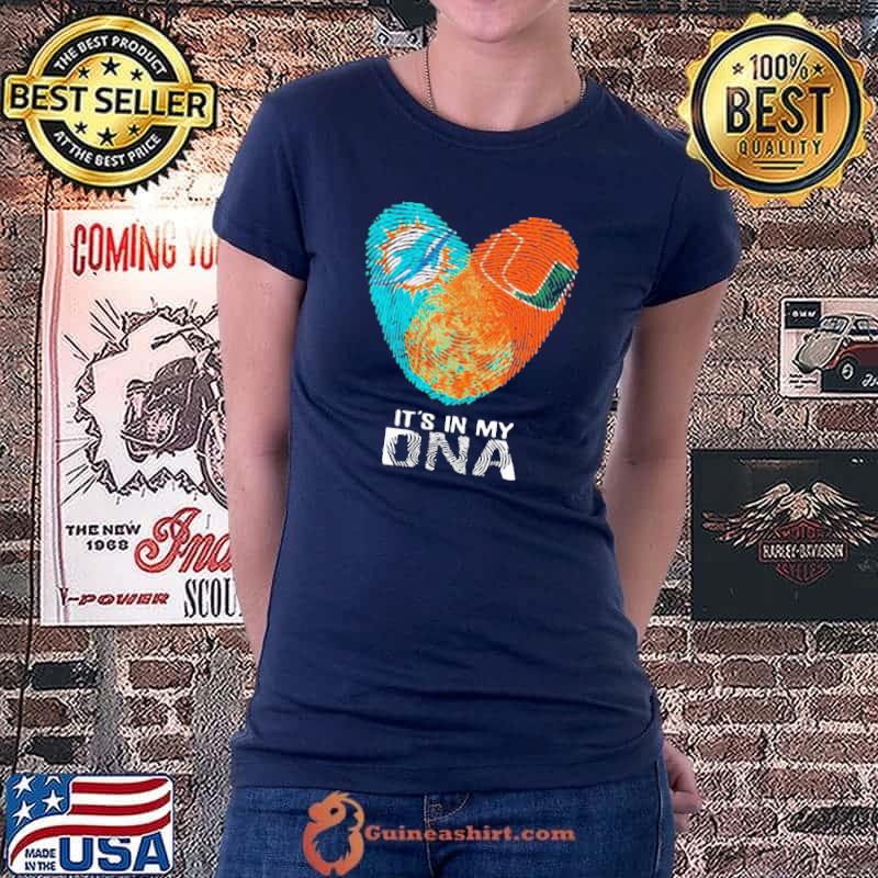 Original Nice dolphins hurricanes it's in my DNA heart fingerprints shirt