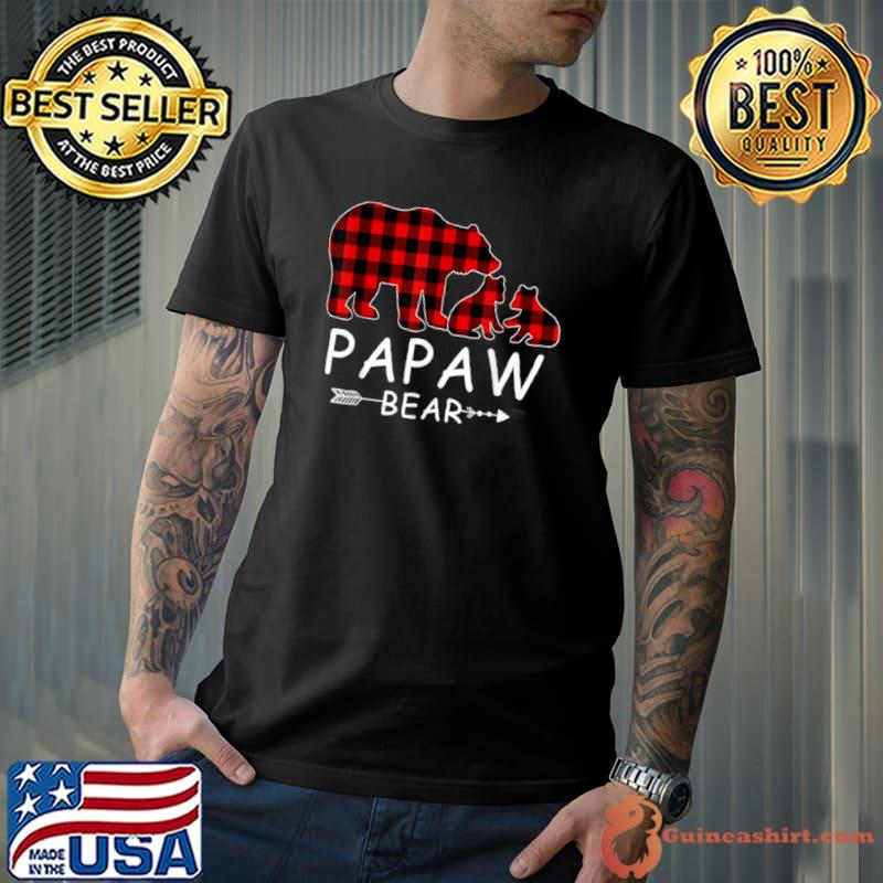 Original Papaw Bear Christmas Pajama Red Plaid Buffalo Family T Shirt Unisex