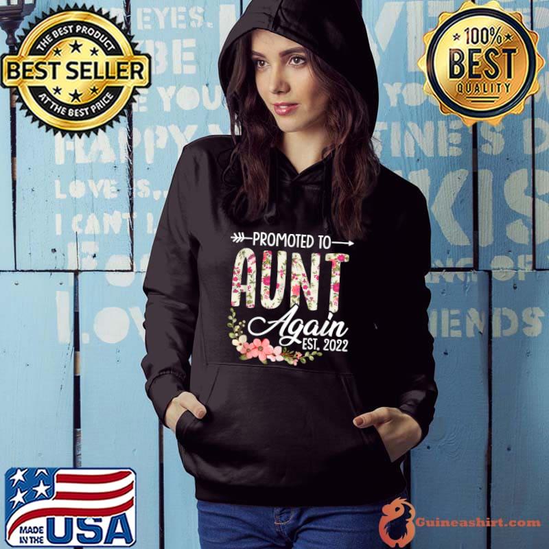 Original Promoted To Aunt Again Est. 2022 Floral T-Shirt