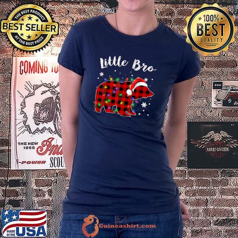 Original Red Plaid Little Bro Bear Buffalo Family Pajama Christmas T Shirt