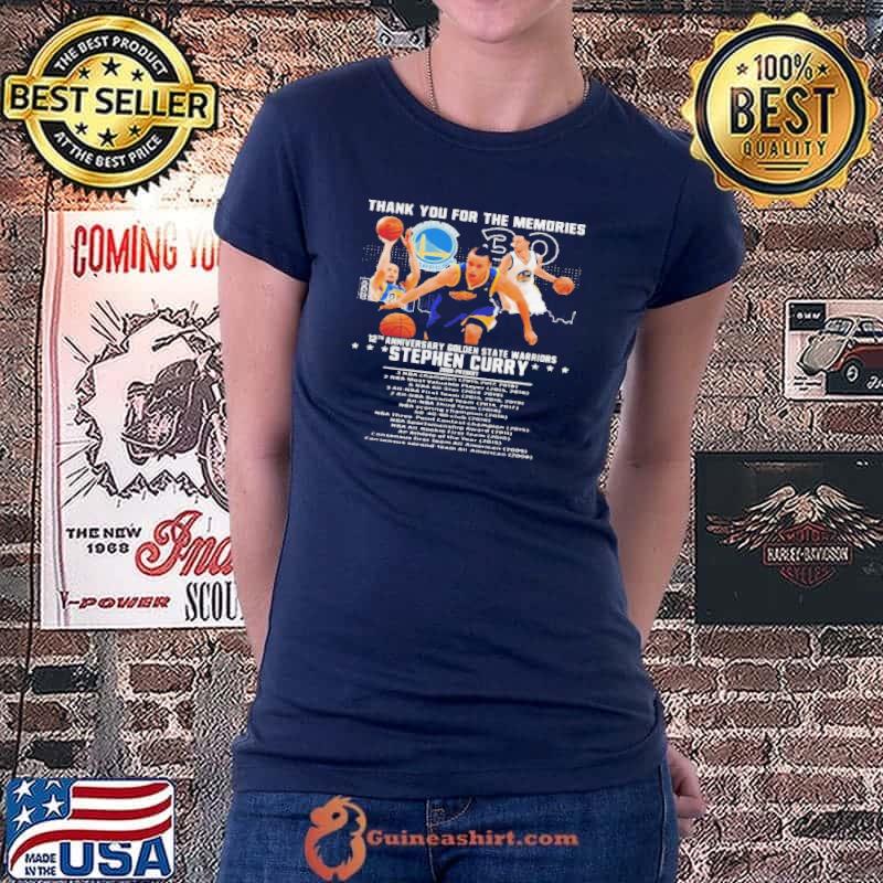 Original Thank you for the memories 12th anniversary golden state warriors stephen curry shirt