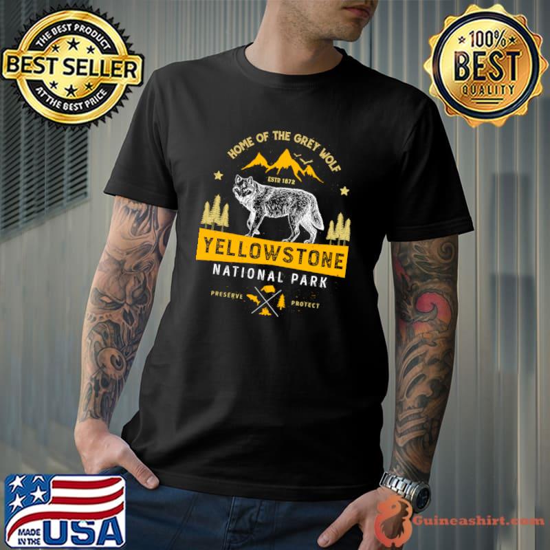 Original Yellowstone National Park Grey Wolf T-Shirt