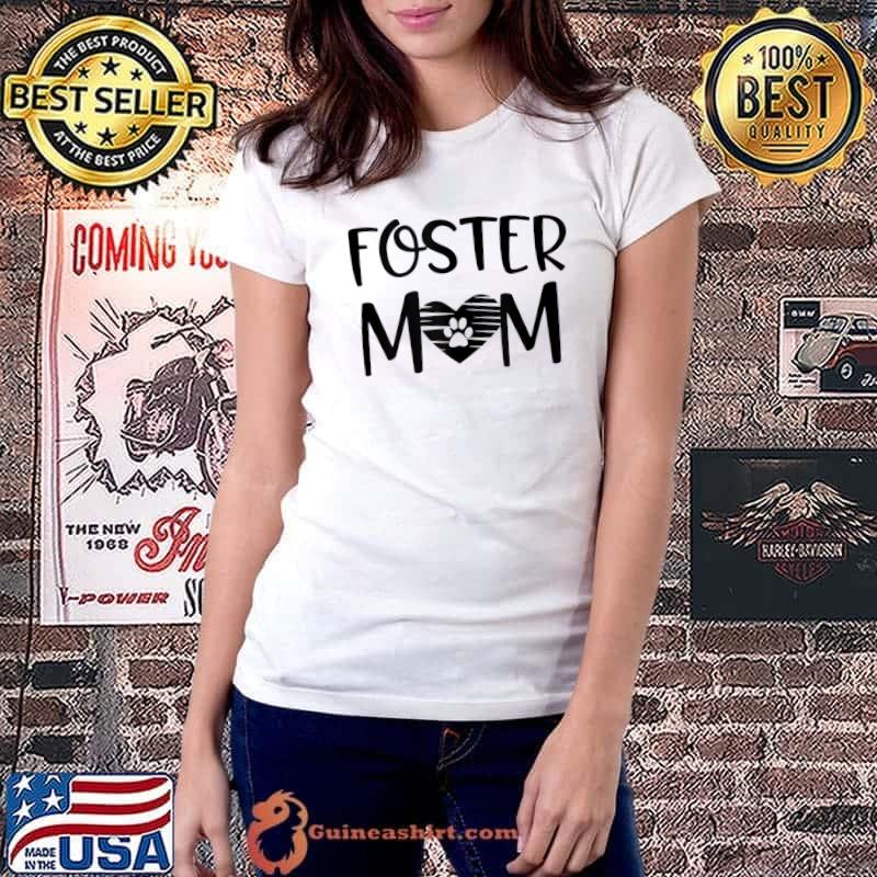 Pet Foster Mom Dog Cat Rescued Breed Mama Pet Quote Gift T- Ladiestee