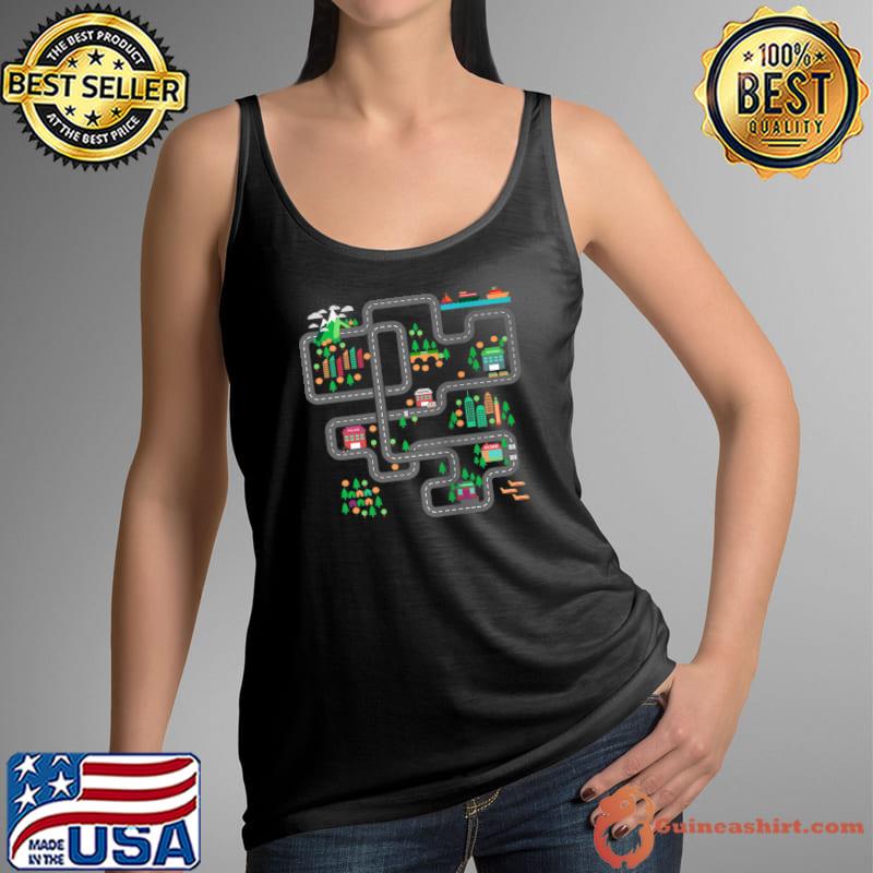 Play mat Road Map, Racing Car Play Mat Funny Fathers Day T- Tank Top
