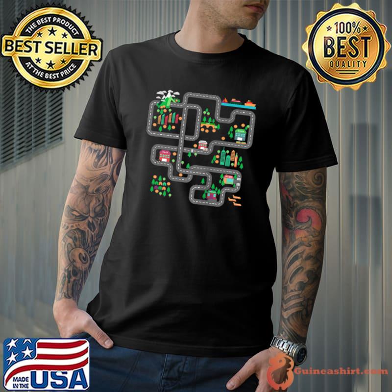 Play mat Road Map, Racing Car Play Mat Funny Fathers Day T-shirt