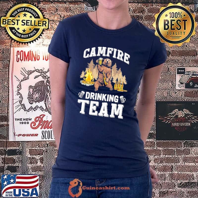 Premium Beer Camping Camfire Drinking Team Shirt Ladiestee