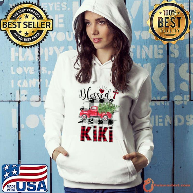 Premium Blessed Kiki Red-plaid Christmas T-shirt