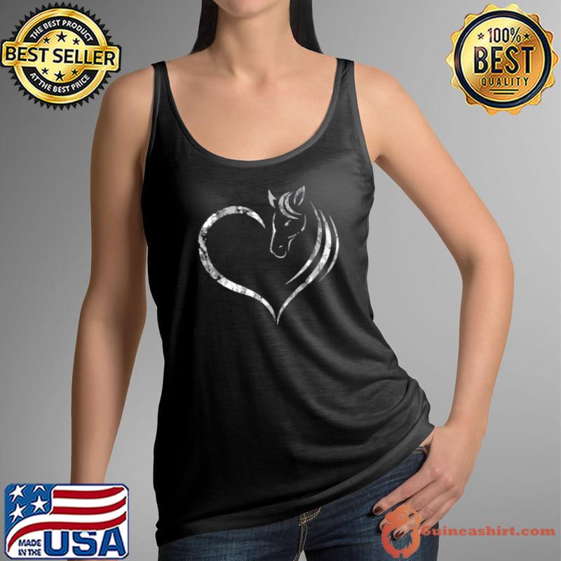 Premium Cute Horse Lover, for Girls Women Horse and Heart T Shirt Tank Top