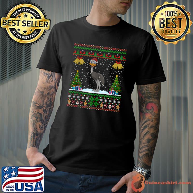 Premium Emu Birds Lover Xmas Gift Ugly Emu Christmas T-shirt