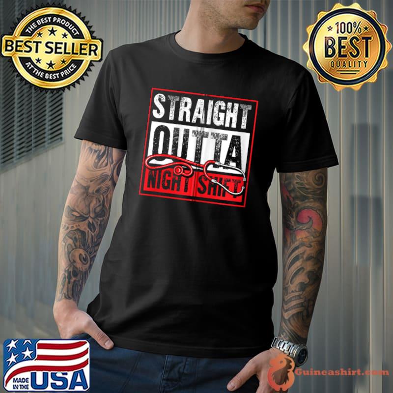 Premium Funny Nursing Stethoscope Hospital Night Shift Medical Nurse T-shirt