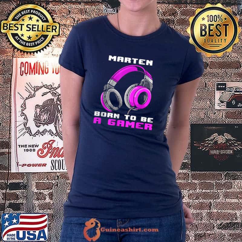 Premium Marten Born To Be A Gamer Personalized T Shirt Ladiestee