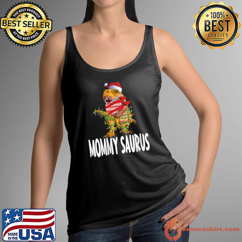 Premium Mommy Saurus Family Christmas Xmas Light Rex Pajama Pj T- Tank Top