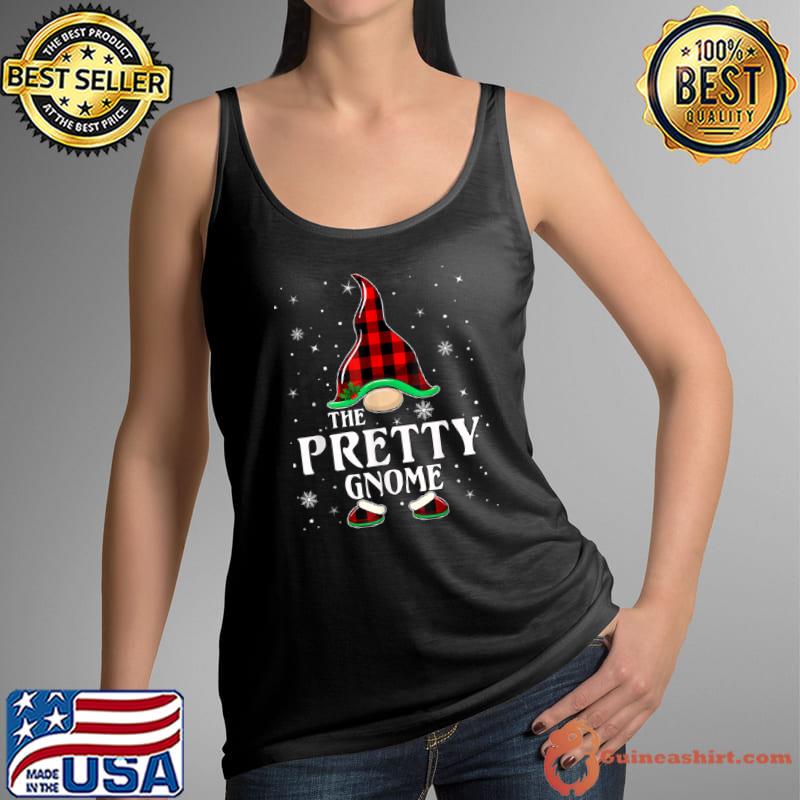 Premium Pretty Gnome Buffalo Plaid Matching Family Christmas Pajama T Shirt Tank Top