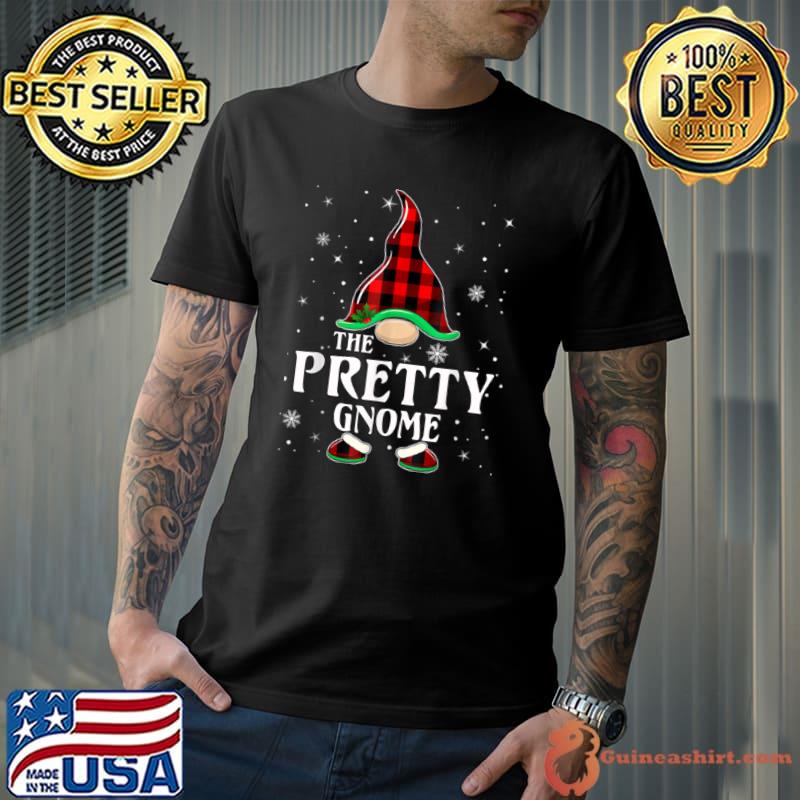 Premium Pretty Gnome Buffalo Plaid Matching Family Christmas Pajama T Shirt Unisex