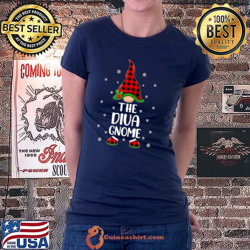 Premium Red Buffalo Plaid Matching The Diva Gnome Christmas T Shirt