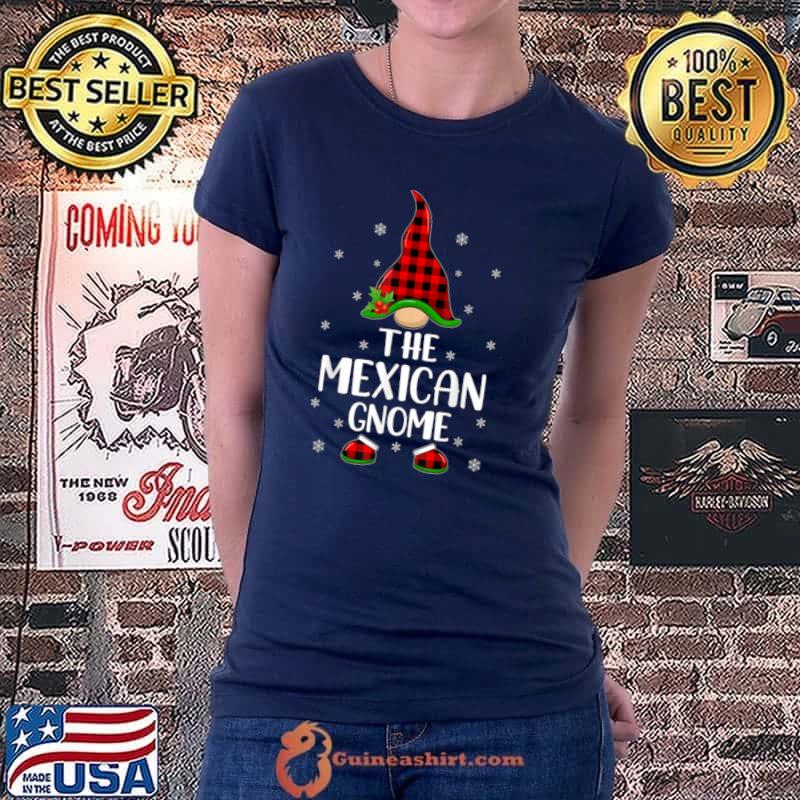Premium Red Buffalo Plaid Matching The Mexican Gnome Christmas T Shirt