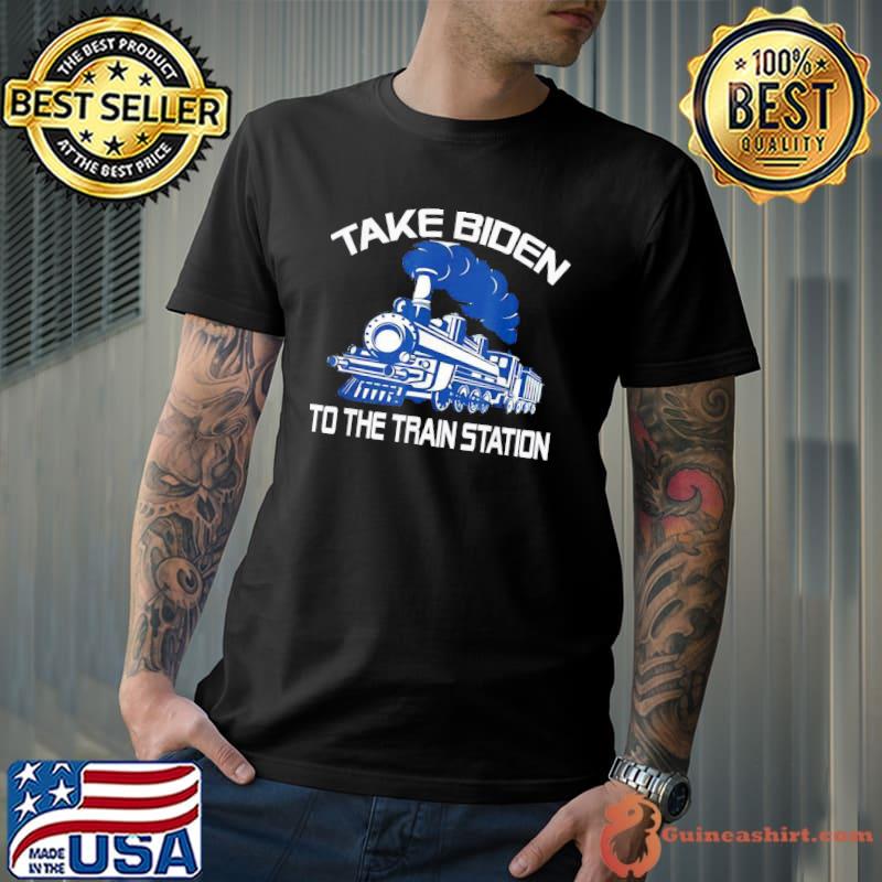 Premium Take Biden To The Train Station Retro Vintage T-Shirt