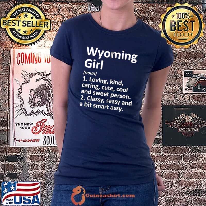 Premium WYOMING GIRL MI MICHIGAN Funny City Home Roots T- Ladiestee