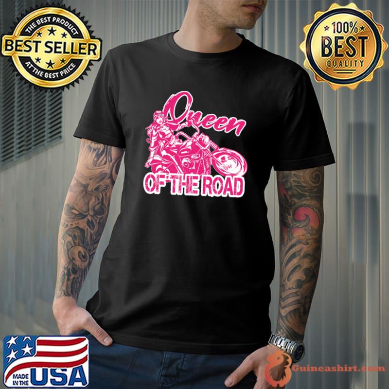 Queen Of The Road Female Woman Motorcycle Biker T-shirt