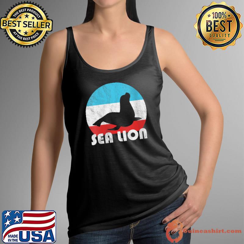 Sea Lion Vintage Retro Silhouette T- Tank Top
