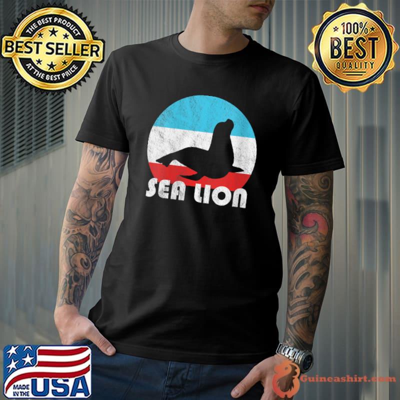 Sea Lion Vintage Retro Silhouette T-shirt