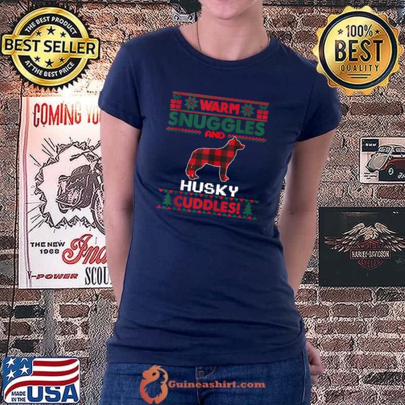 Siberian Husky Christmas Pajama Shirt Ugly Christmas Sweater T- Ladiestee