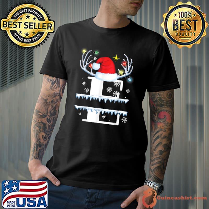 Snowy Capital Letter E Monogram Christmas Holidays Santa T-Shirt Unisex