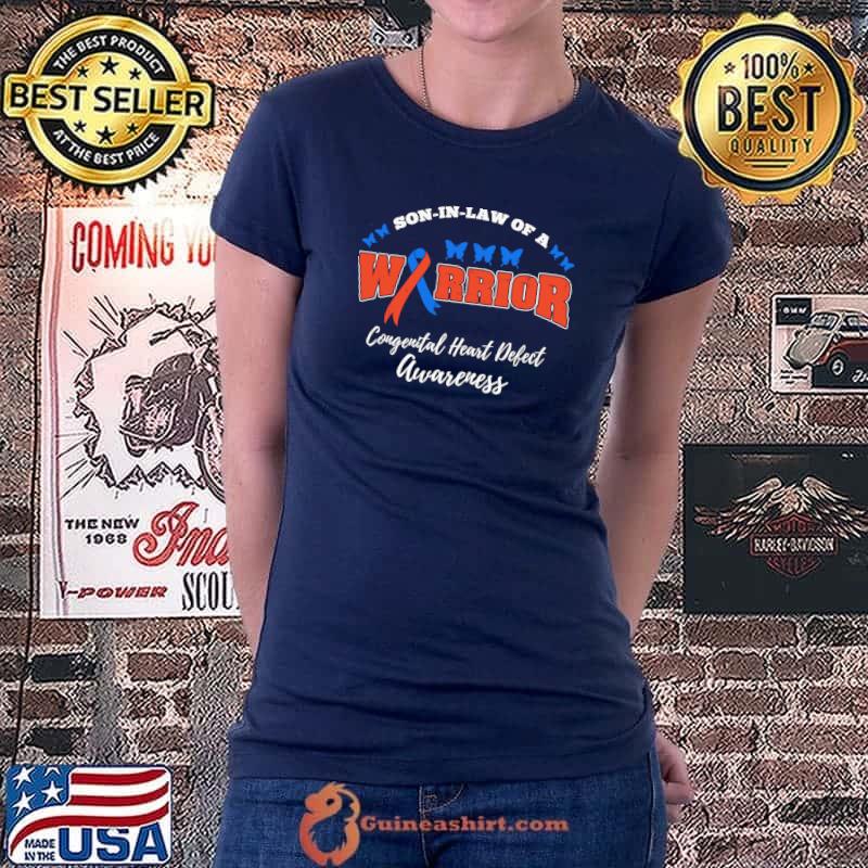 Son In Law Of A Warrior CHD Awareness T-Shirt Ladiestee