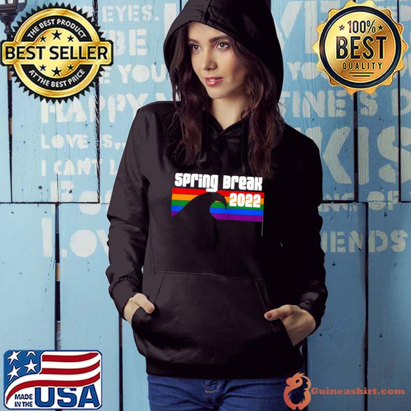 Spring Break 2022 - Beach Week Group Vacation Party Rainbow T- Hoodie