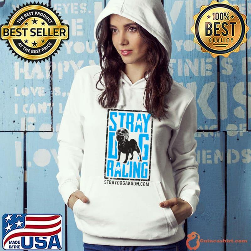 Stray Dog Akron Racing Logo Mascot Foodie Adventures T-shirt