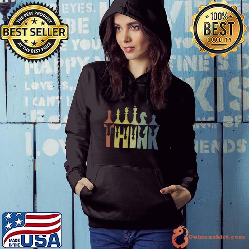 Think Retro Vintage Chess Pieces Player Gifts Chess Coach T-Shirt