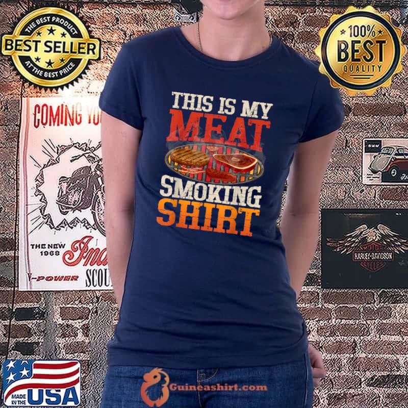 THIS IS MY MEAT SMOKING BBQ Vintage Retro T-Shirt Ladiestee