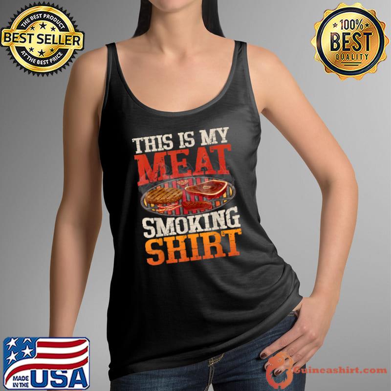 THIS IS MY MEAT SMOKING BBQ Vintage Retro T-Shirt Tank Top
