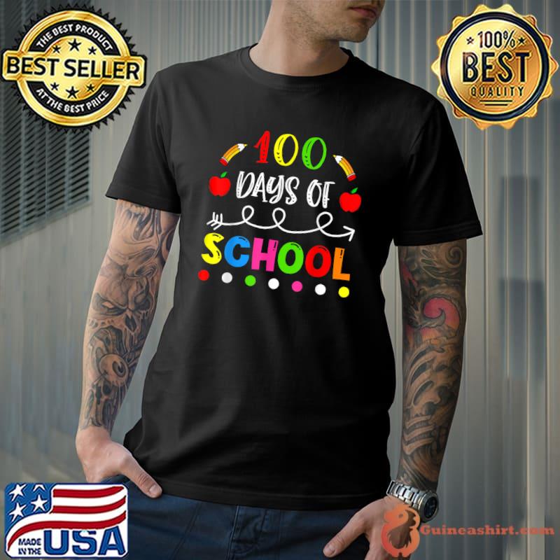 Top 100 Days Of School Celebration Outfit For Adults Boys Girls T-Shirt