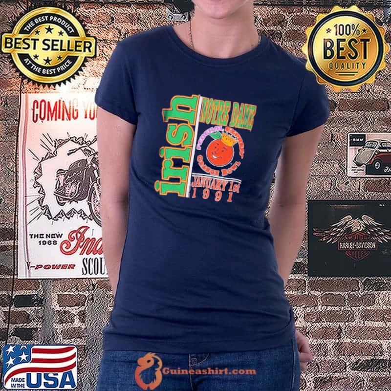 Top 1991 Notre Dame Fighting Irish Orange Bowl Vintage Shirt Ladiestee