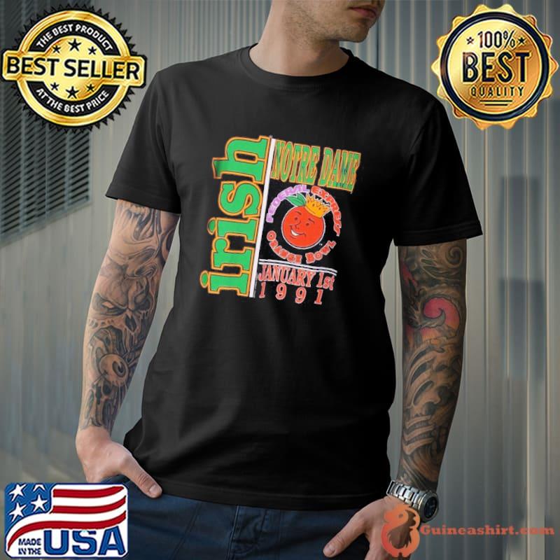Top 1991 Notre Dame Fighting Irish Orange Bowl Vintage Shirt Unisex