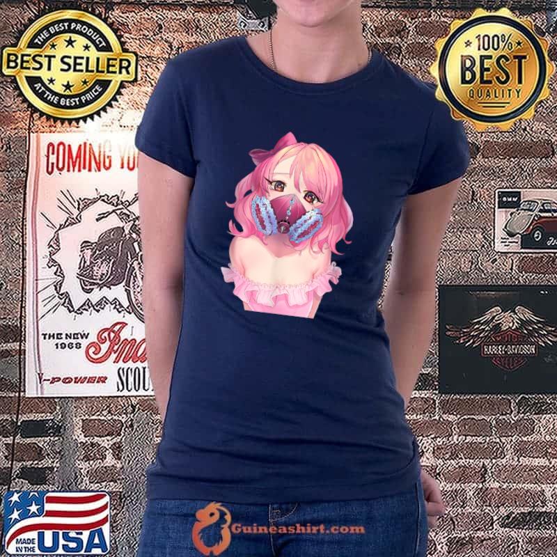 Top Anime Girl with Mask Japanese Aesthetic Shirt Women’s T Shirt T Shirt