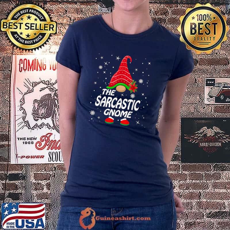 Top Sarcastic Gnome Buffalo Plaid Matching Family Christmas T Shirt