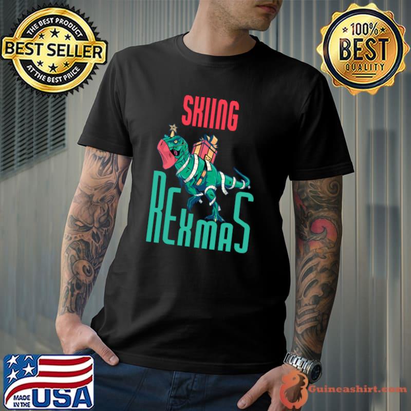Top Skiing Rexmas T-Rex Dinosaur Christmas Holiday - Skiing T-shirt