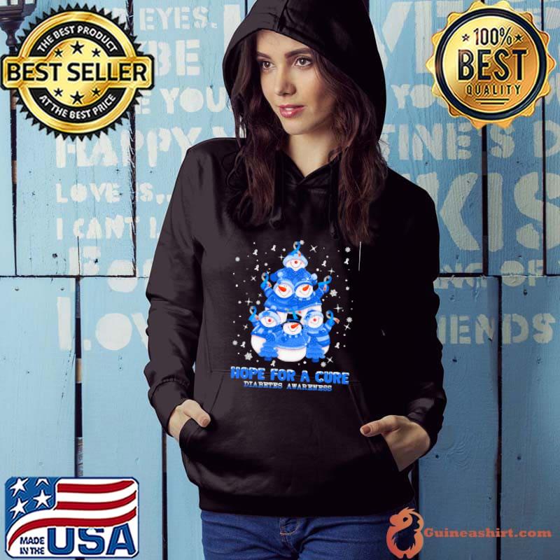 Top Snowman Hope For A Cure Diabetes Awareness Christmas Shirt