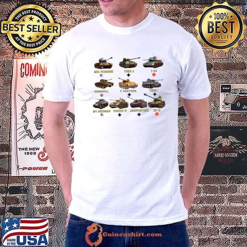 Top Ten Best WW2 Tanks Panzer IV Tiger II T-34 T-shirt