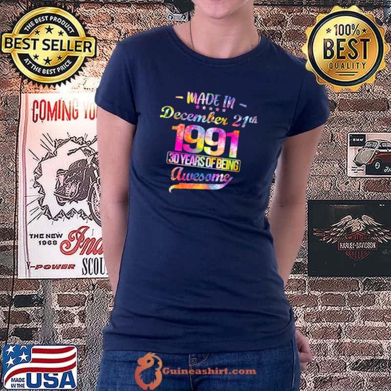 Top Womans Happy 30birthday to those born in 21st December 1991. T Shirt Ladiestee