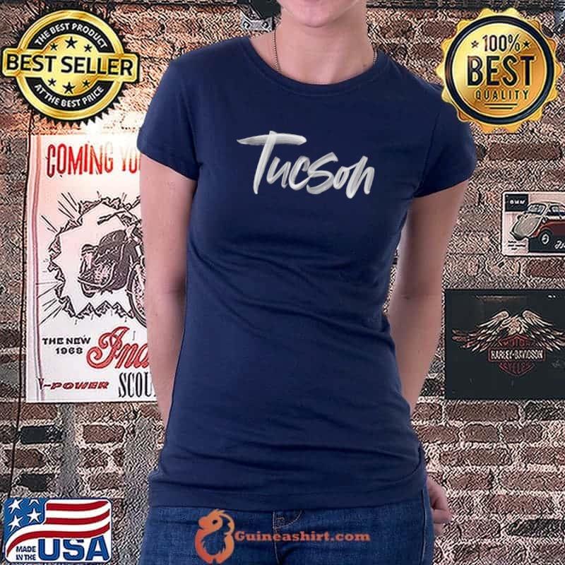 Tucson City Painted Brush Style Hometown Arizona T- Ladiestee