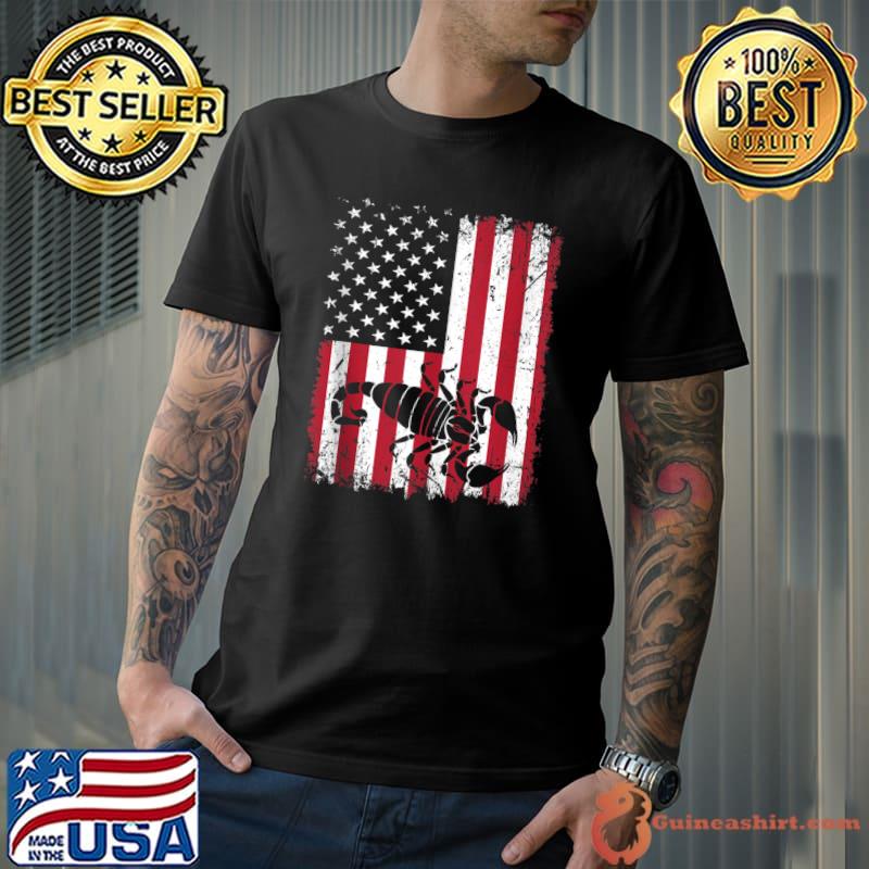 Vintage Scorpion American Flag Animals Lover Zookeeper T-shirt
