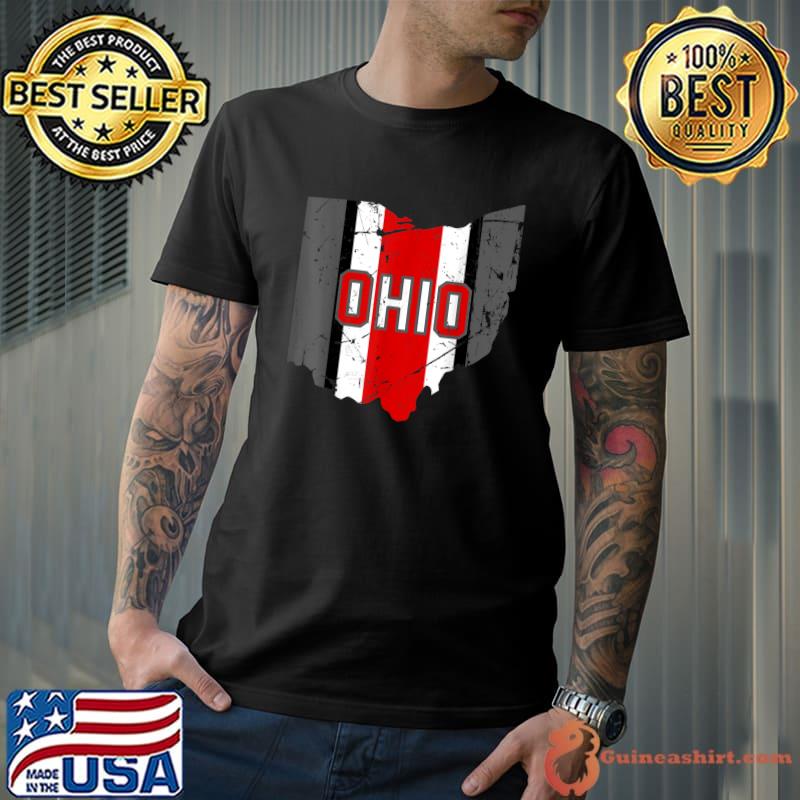 Vintage State Of Ohio Pride Red White Flag Women Men Kids T-Shirt