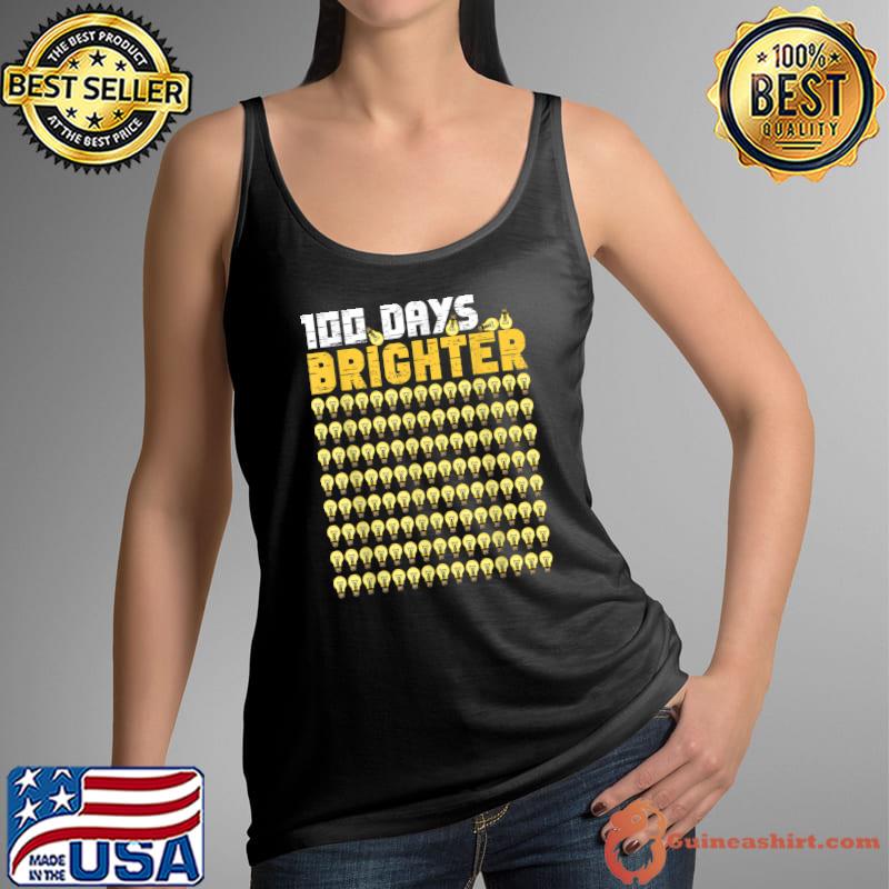 100 Days Brighter Light Bulbs Smart Kid 100th Day Of School T-Shirt Tank Top